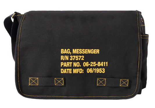 Heavyweight Canvas Classic Messenger Bag With Military Stencil - Tactical Choice Plus