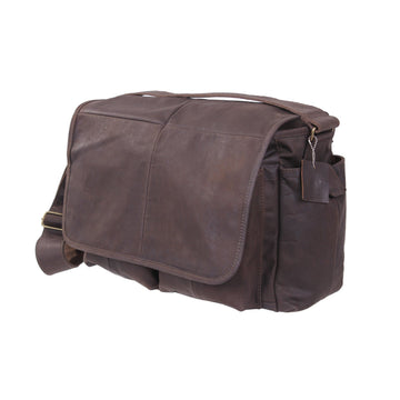 Brown Leather Classic Messenger Bag - Tactical Choice Plus