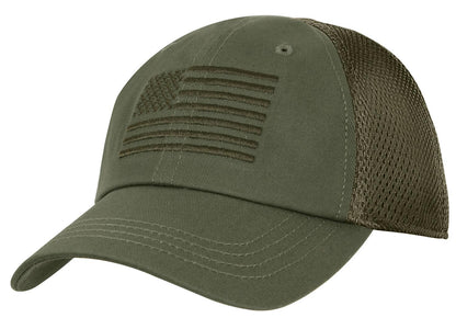 Tactical Mesh Back Cap With Embroidered US Flag - Tactical Choice Plus